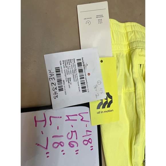 Men's Big Stretch Woven Shorts - All in Motion Bright Yellow 3XL - Picture 7 of 8